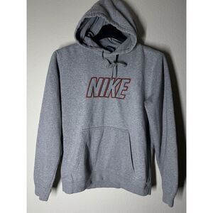 Nike Center‎ Spell Out Embroidered Hoodie Sweatshirt Gray Men's Size Medium EUC